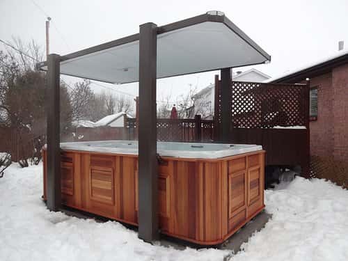 hot tub enclosure winter