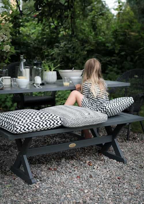 patio bench with cushions