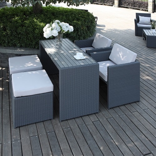 gray wicker patio furniture