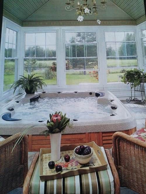 enclosed hot tub
