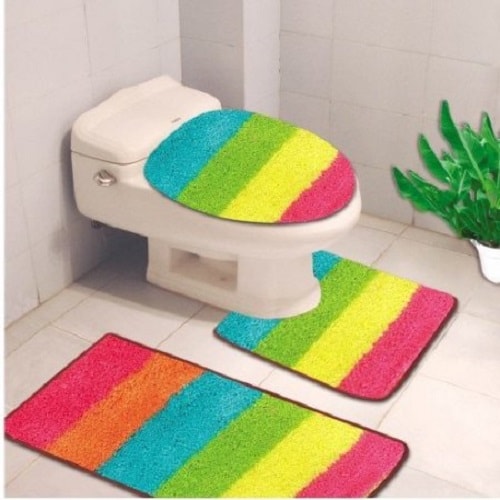 3 piece bathroom rug sets