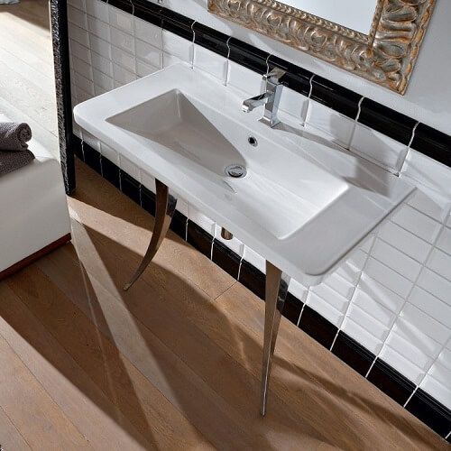 bathroom sink with legs