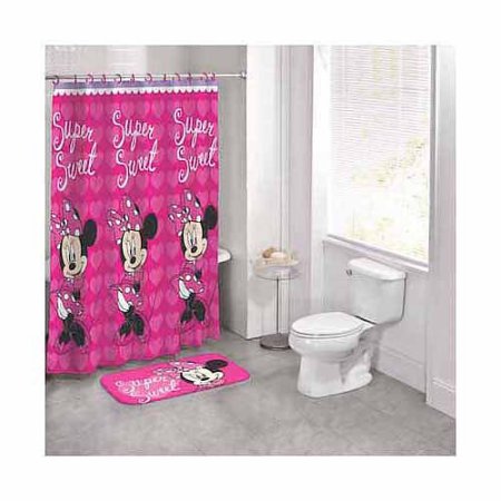 Minnie Mouse Bathroom Set, Pink Minnie Mouse Shower Curtains