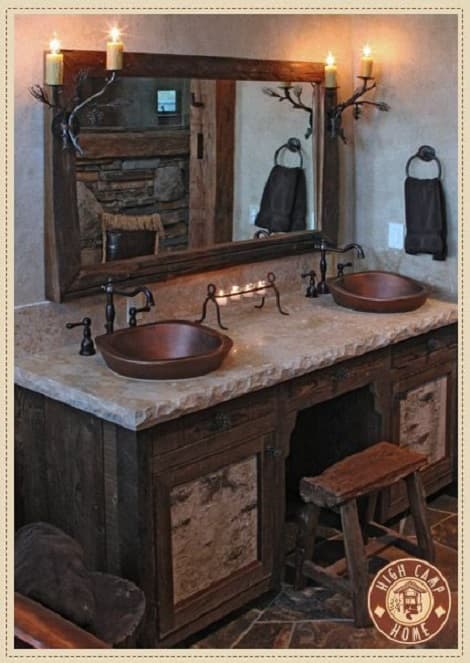 weathered wood bathroom vanity