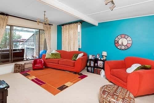 Teal And Red Living Room 10