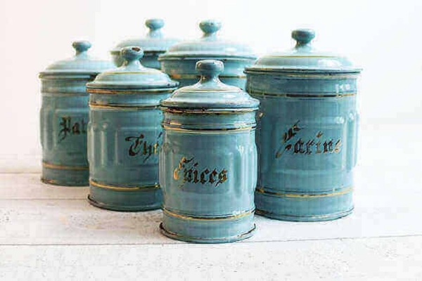 turquise kitchen canisters feature