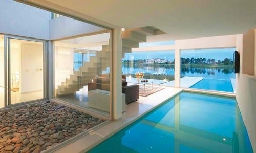 Modern Living Room With Pool
