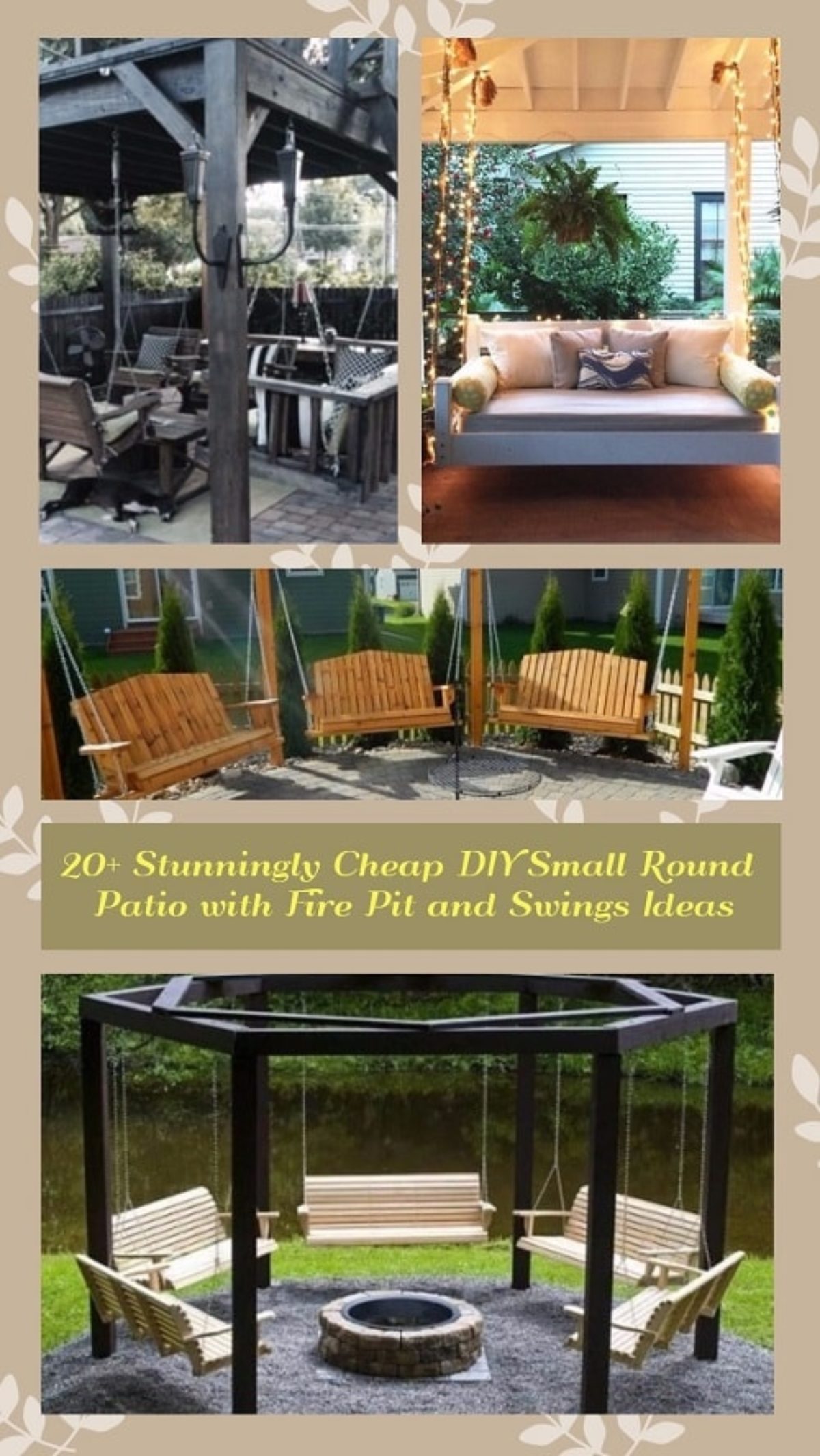 20 Stunningly Cheap Diy Small Round Patio With Fire Pit And Swings