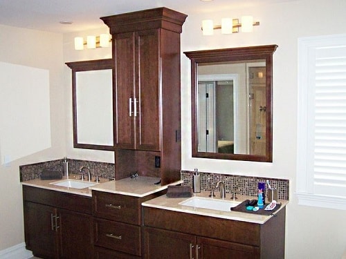 Stunning Bathroom Counter Storage Tower, Double Bathroom Vanity With Storage Tower