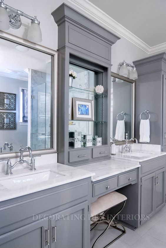 25 Most Inspiring Bathroom Vanity With, Double Sink With Vanity Seat