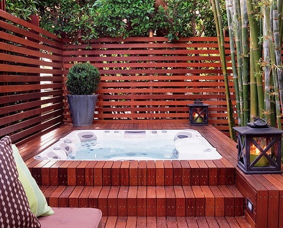 hot tub landscaping 3-min