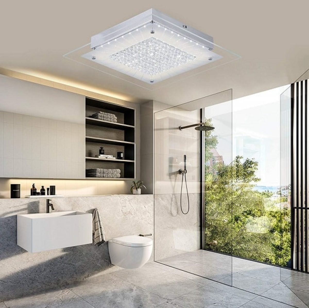 Blanc Froid MCTECH 6W/12W Rectangle LED Wall Light Acrylic Bathroom Lighting Living Room Bedroom Hallway Aluminium Waterproof Elegant 1x6w Rectangle