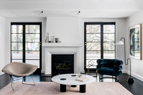 modern monochromatic living room