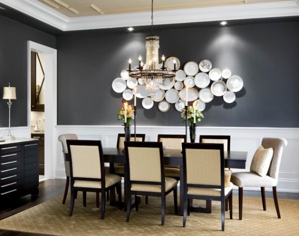 grey dining room feature