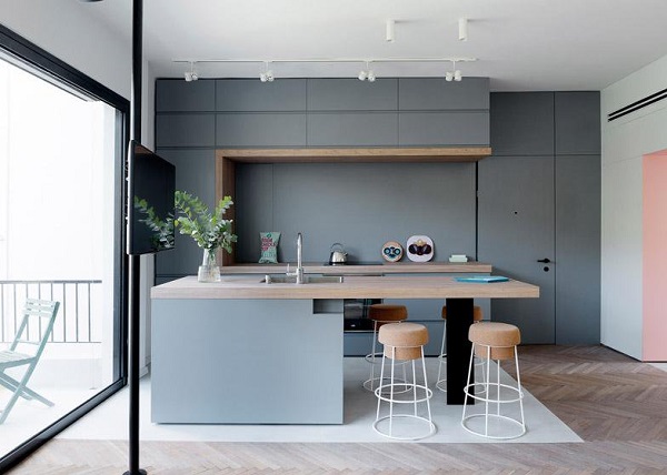 grey kitchen decoration feature