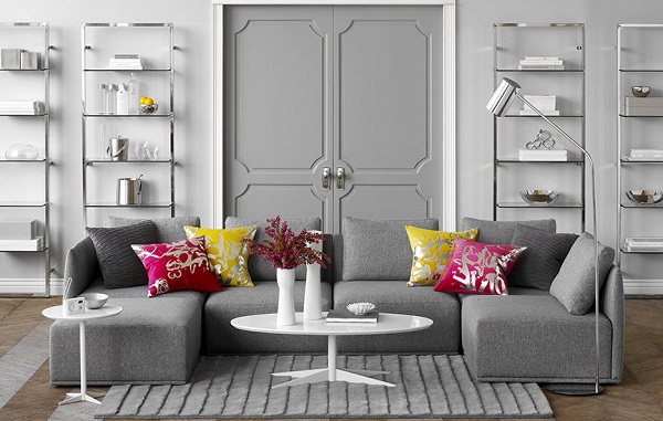 grey living room feature