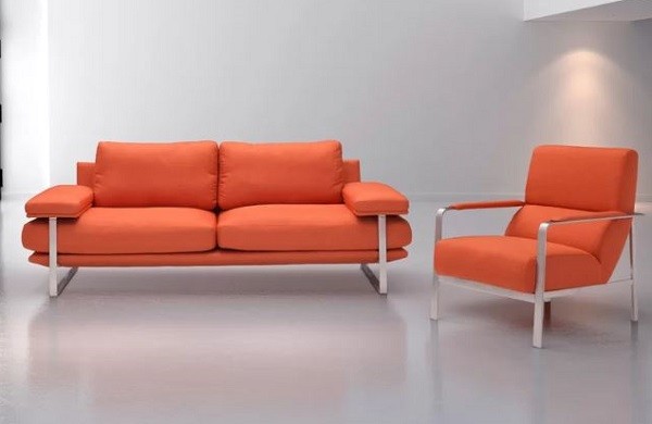 orange living room furniture feature