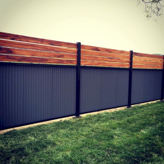 Metal Fence Ideas 25 Inspiring, How To Build A Corrugated Metal And Wood Fence
