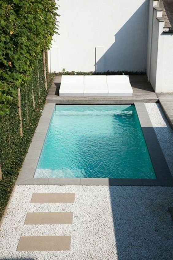Small Swimming Pool: Neutral Earthy Decor