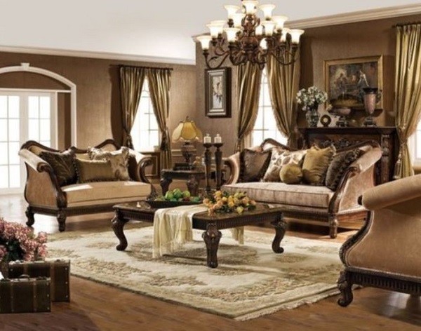 brown living room feature