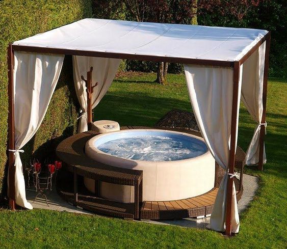 Hot Tub Privacy: Simple Minimalist Canopy