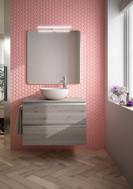 Pink Bathroom Ideas: Modern Rustic Decor