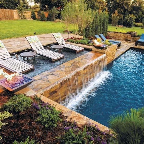 Swimming Pool with Waterfalls: Stunning Unique Waterfall