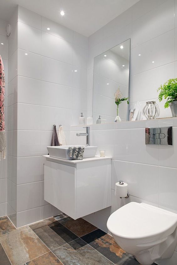 White Bathrooms Idea: Raw Modern Decor