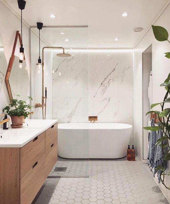 White Bathrooms Idea: Glamour Earthy Decor