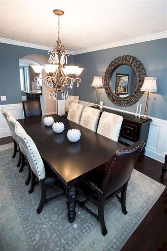 Blue Dining Room: Elegant Bold Decor