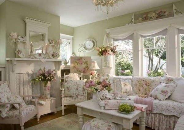 shabby chic living room feature