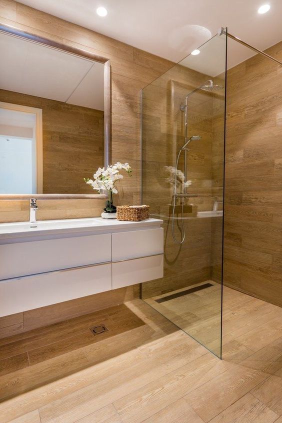 Modern Bathroom Ideas: Warm Rustic Decor