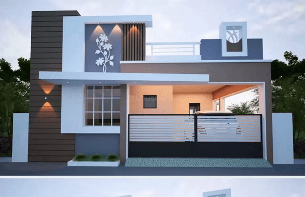 Best Ideas For Village Single Floor Home Front Design