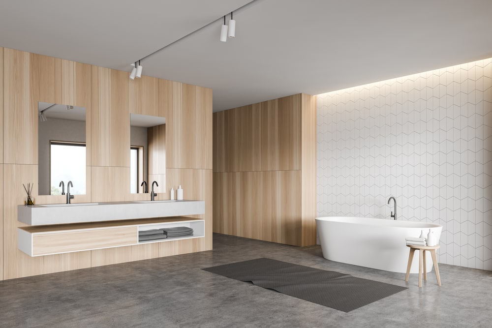 timber scandinavian bathroom